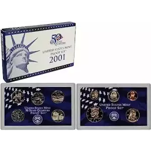 2001 Clad Proof Set with Box and COA ($2.91 FV)