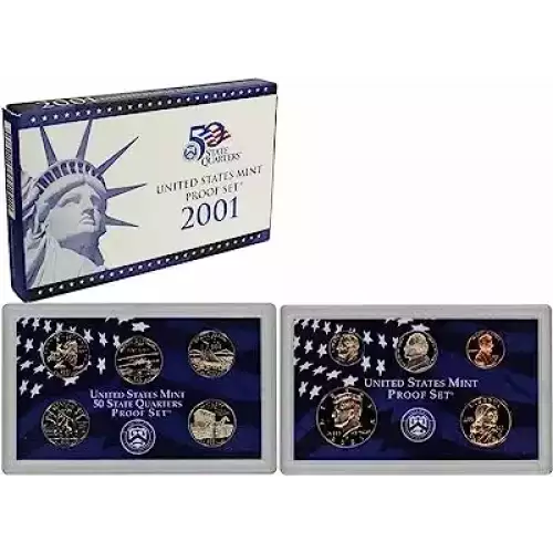 2001 Clad Proof Set with Box and COA ($2.91 FV)