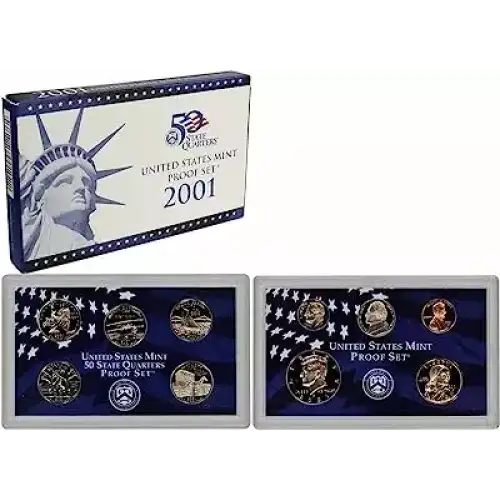 2001 Clad Proof Set with Box and COA ($2.91 FV)