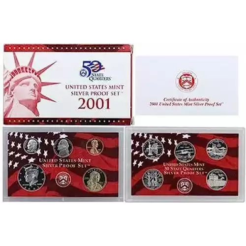 2001 Silver Proof Set - 10 Piece Silver ($2.91 FV) - Set