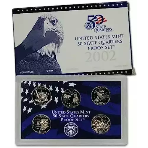  2002 Clad Quarter Proof Set 5 Piece ($1.25 FV) - Set