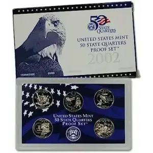 2002 Clad Quarter Proof Set 5 Piece ($1.25 FV) - Set