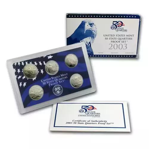 2003 Clad Quarter Proof Set - 5 Piece Quarter ($1.25 FV) - Set