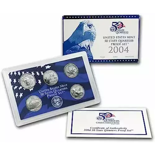 2004 Clad Quarter Proof Set - 5 Piece Quarter ($1.25 FV) - Set