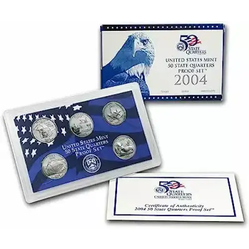 2004 Clad Quarter Proof Set - 5 Piece Quarter ($1.25 FV) - Set