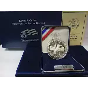 2004 Lewis and Clark Proof Silver Dollar - Box & COA