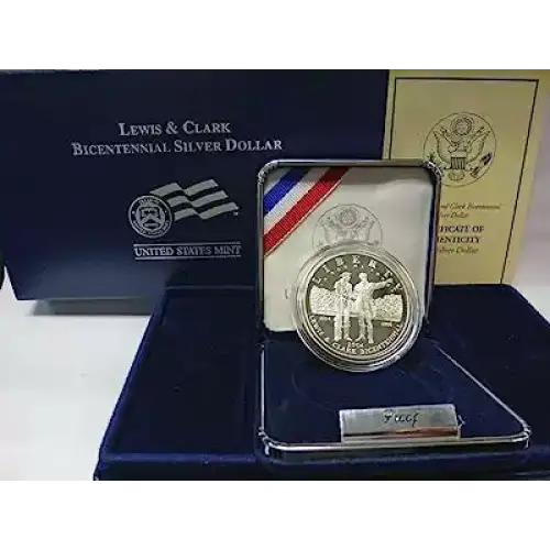 2004 Lewis and Clark Proof Silver Dollar - Box & COA