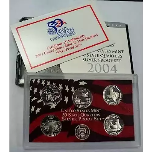 2004 Silver Quarter Proof Set - 5 Piece Quarter ($1.25 FV) - Set 