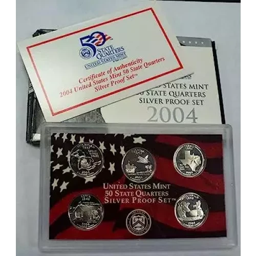 2004 Silver Quarter Proof Set - 5 Piece Quarter ($1.25 FV) - Set