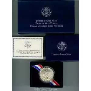 2004 Thomas Alva Edison BU Silver Dollar - Box & COA