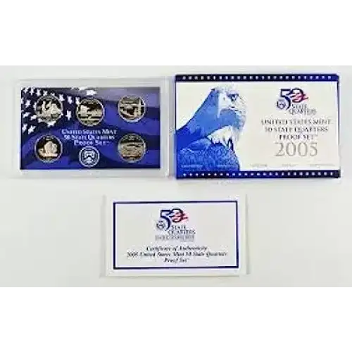 2005 Clad Quarter Proof Set - 5 Piece Quarter ($1.25 FV) - Set