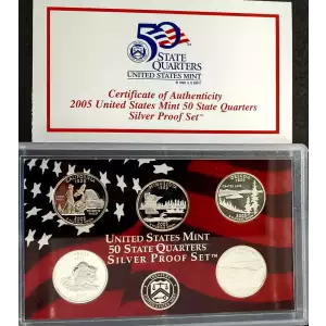 2005 Silver Quarter Proof Set - 5 Piece Quarter Silver ($1.25 FV) - Set