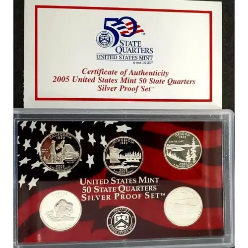 2005 Silver Quarter Proof Set - 5 Piece Quarter Silver ($1.25 FV) - Set