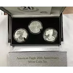 2006 20th Anniversary Silver Coin Set. Uncirculated, Proof, Reverse Proof