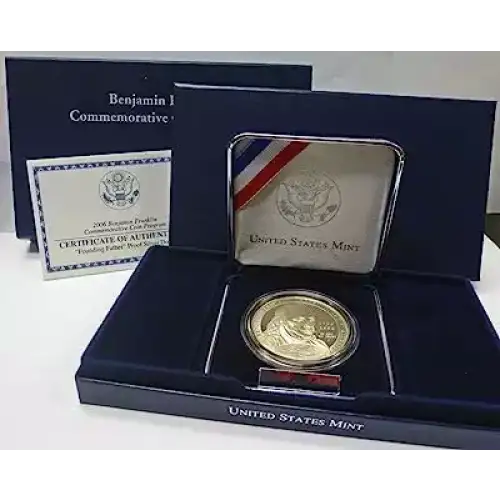 2006 Benjamin Franklin “Founding Father” Proof Silver Dollar -  (2)