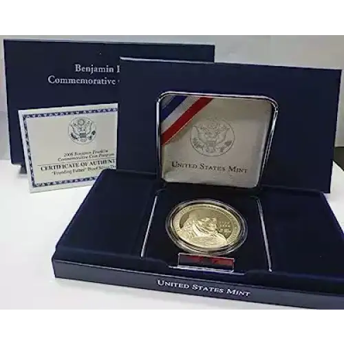 2006 Benjamin Franklin “Founding Father” Proof Silver Dollar -  (2)