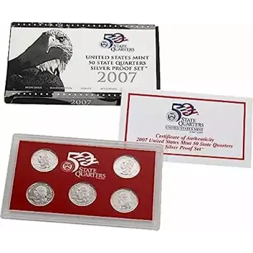 2007 Silver Quarter Proof Set - 5 Piece Quarter Silver ($1.25 FV) - Set