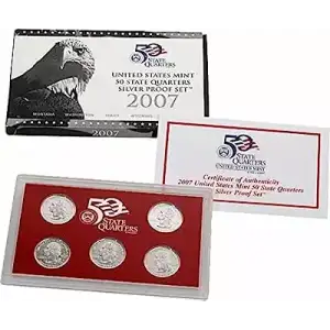 2007 Silver Quarter Proof Set - 5 Piece Quarter Silver ($1.25 FV) - Set