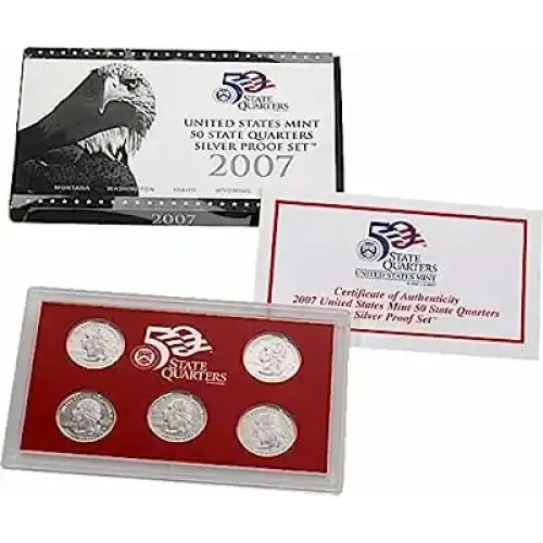 2007 Silver Quarter Proof Set - 5 Piece Quarter Silver ($1.25 FV) - Set