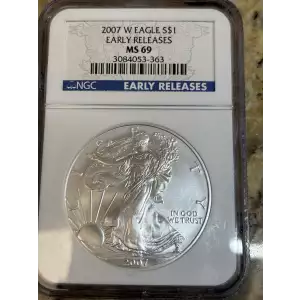 2007 W BURNISHED SILVER EAGLE EARLY RELEASES