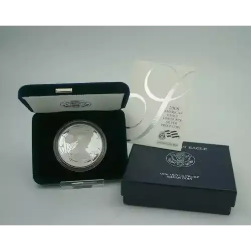 2008 W 1oz Silver Eagle  Proof - with Original Govt Packaging