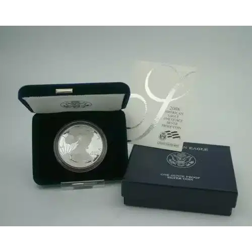 2008 W 1oz Silver Eagle  Proof - with Original Govt Packaging