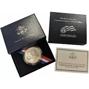2009 Abraham Lincoln BU Silver Dollar - Box & COA