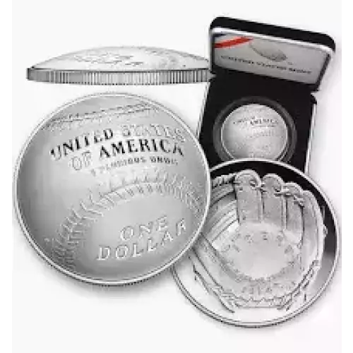 2014 Baseball Hall of Fame Proof Silver Dollar- Box & COA