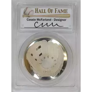 2014-P $1 Baseball Hall of Fame Cassie McFarland Signature, DCAM