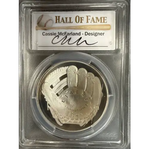 2014-P $1 Baseball Hall of Fame Cassie McFarland Signature, DCAM (2)