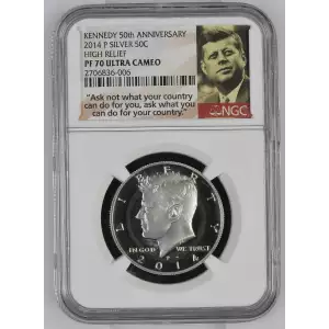 2014 P HIGH RELIEF KENNEDY 50th ANNIVERSARY ULTRA CAMEO (2)