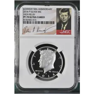 2014 P HIGH RELIEF KENNEDY 50th ANNIVERSARY ULTRA CAMEO (2)