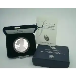 2014 W 1oz Silver Eagle  Proof - with Original Govt Packaging