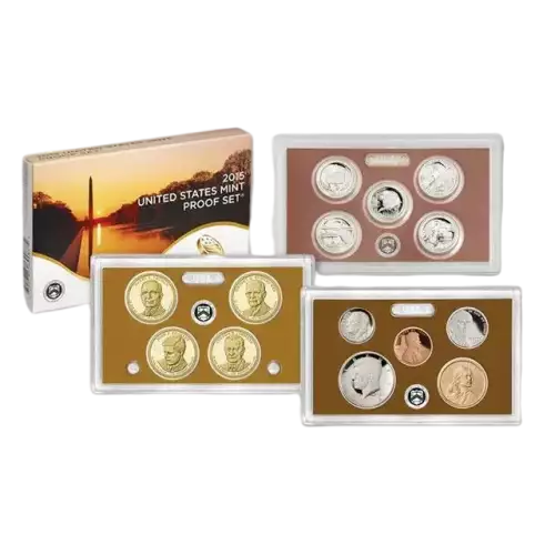 2015 Clad Proof Set: Complete 14-Coin Set, with Box and COA