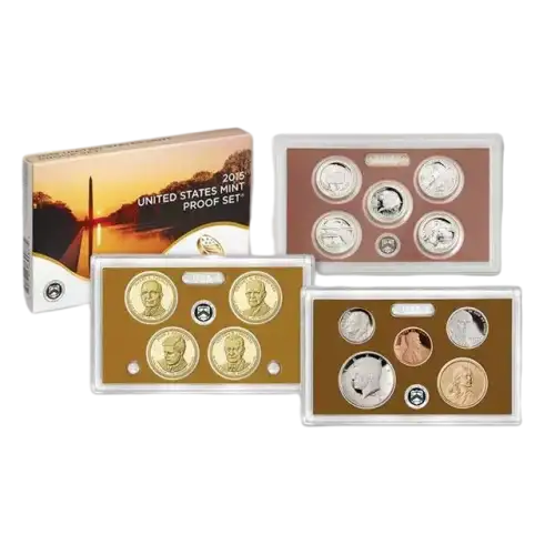 2015 Clad Proof Set: Complete 14-Coin Set, with Box and COA