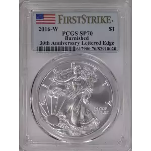 2016-W $1 Burnished 30th Anniversary Lettered Edge First Strike