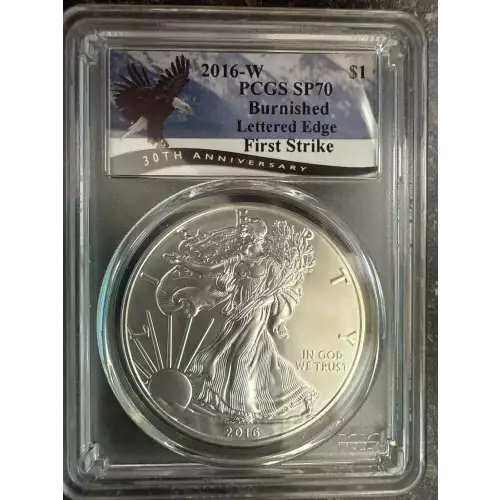 2016-W $1 Burnished 30th Anniversary Lettered Edge First Strike