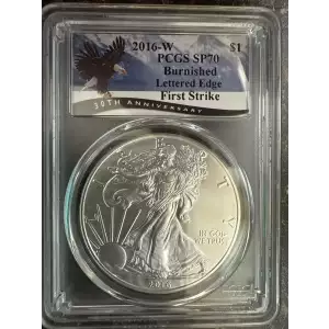 2016-W $1 Burnished 30th Anniversary Lettered Edge First Strike