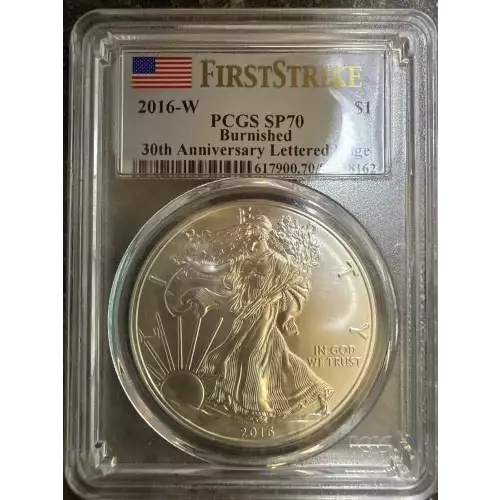 2016-W $1 Burnished 30th Anniversary Lettered Edge First Strike