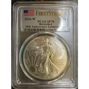 2016-W $1 Burnished 30th Anniversary Lettered Edge First Strike