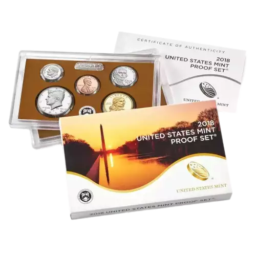 2018 Clad Proof Set: Complete 10-Coin Set, with Box and COA