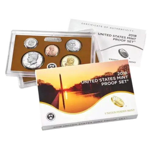 2018 Clad Proof Set: Complete 10-Coin Set, with Box and COA