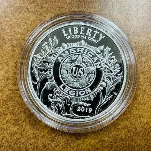 2019 American Legion 100th Uncirculated Proof Dollar US Mint OGP Box & COA