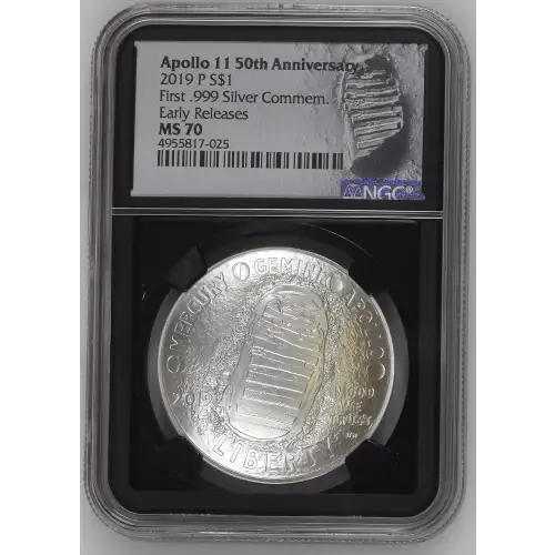 2019 Apollo 11 50th Anniv. Early Releases First .999 Silver Commem. (2)