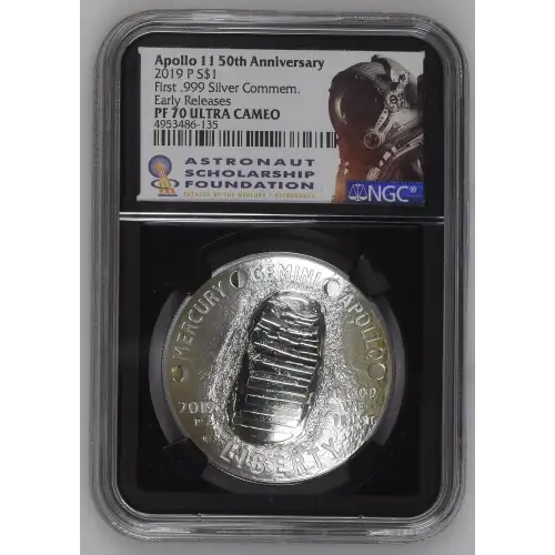 2019 Apollo 11 50th Anniv. Early Releases First .999 Silver Commem. ULTRA CAMEO (2)
