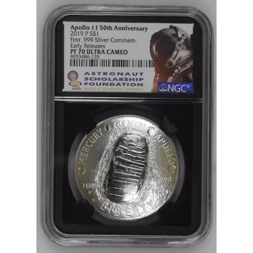2019 Apollo 11 50th Anniv. Early Releases First .999 Silver Commem. ULTRA CAMEO (2)