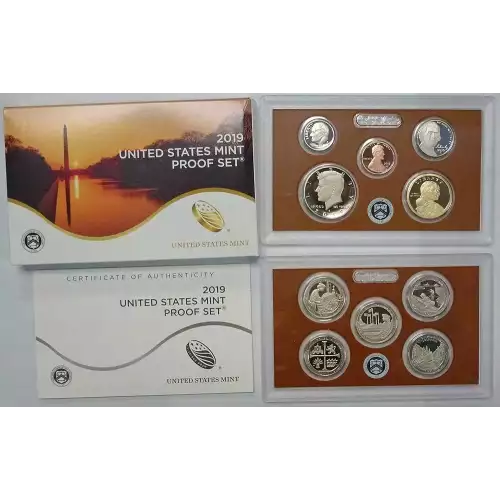 2019 Clad Proof Set: Complete 10-Coin Set with Box & C.O.A.