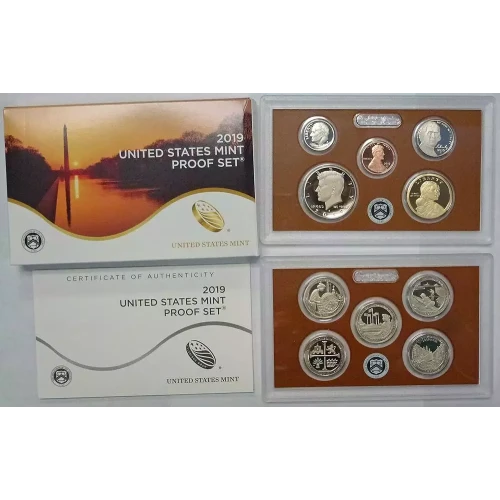 2019 Clad Proof Set: Complete 10-Coin Set with Box & C.O.A.
