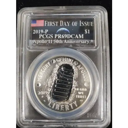 2019-P $1 Apollo 11 50th Anniversary First Day of Issue Earth Rising AMF, DCAM