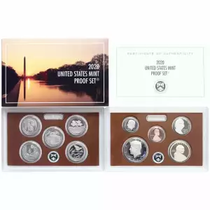 2020 Clad Proof Set: Complete 10-Coin Set, with Box and COA